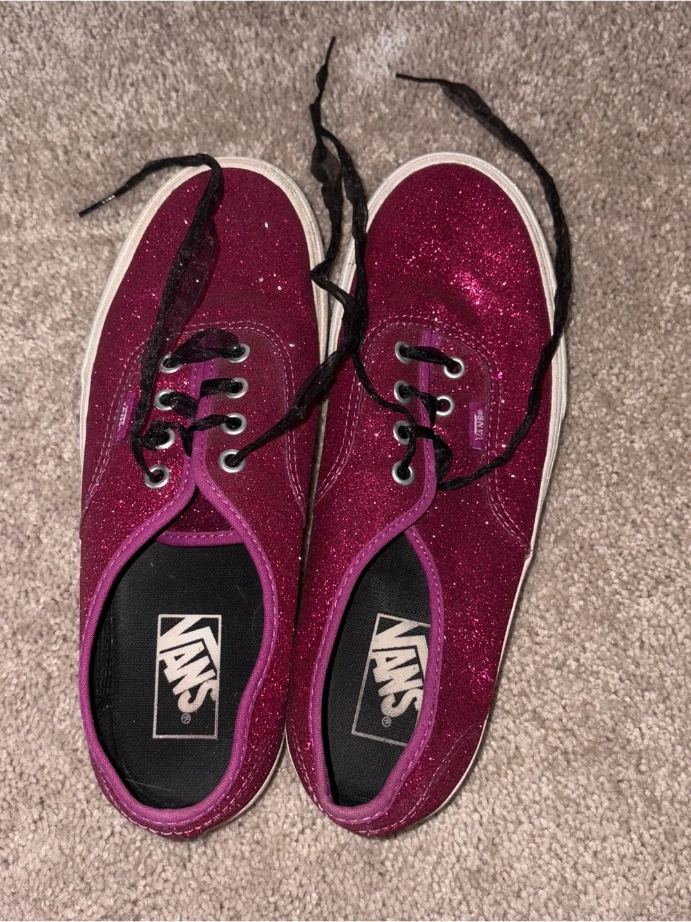 Women’s Vans Glitter Platform Sneaker - Magenta Size: 9.5